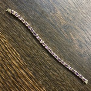 Genuine Amethyst Tennis Bracelet